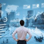 A man views the data of performance metrics