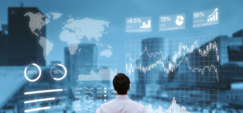 A man views the data of performance metrics