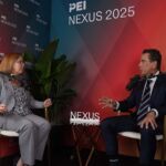 Orlando Bravo of Thoma Braavo with PE Hub's Mary Kathleen (MK) Flynn.