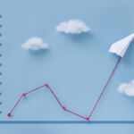 plane pulling business finance growth chart