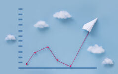 plane pulling business finance growth chart
