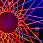 Many threads intertwine like the spokes of a wheel to create a circle out of space, for the Private Markets 2030 Industry Consolidation theme